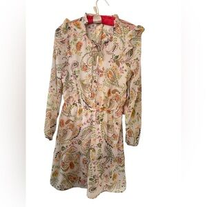 Black Tape_ Multicolor Paisley Long Sleeve Dress